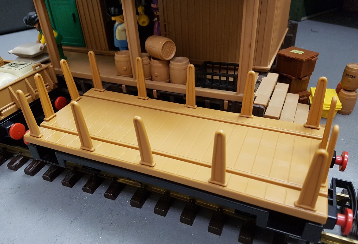 Playmobil Waggon Niederbordwagen Bordwand kurz braun 