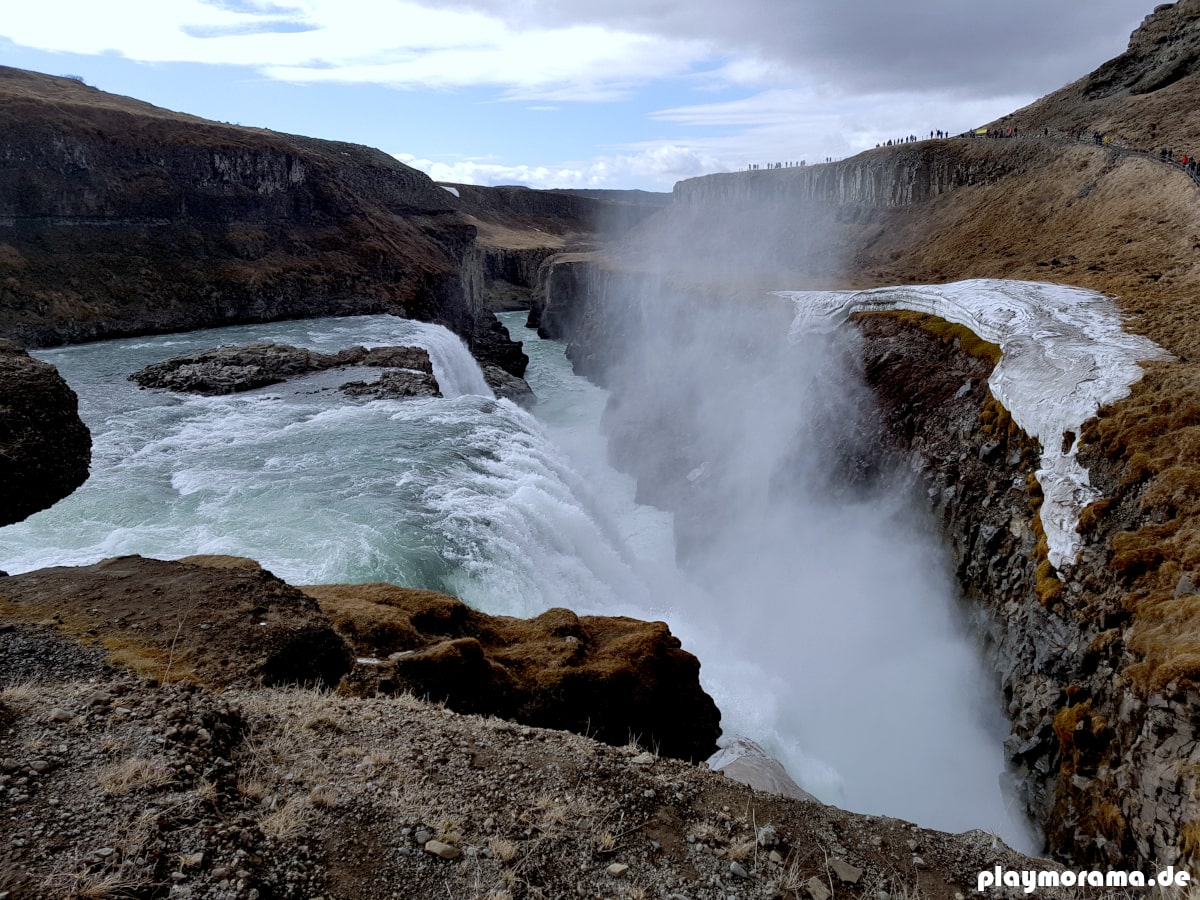 Zweite Stufe vom Gullfoss Wasserfall