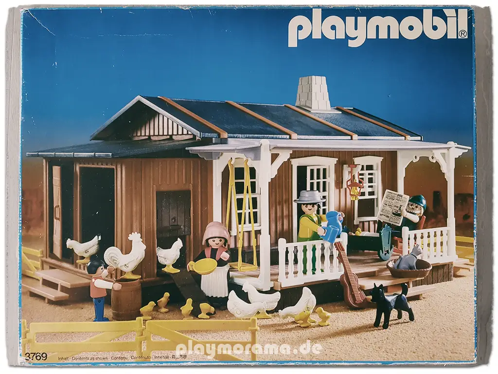 Karton des Playmobil Western Farm Haus 3769.