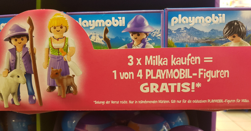 3x Milka kaufen = 1 von 4 Playmobil-Figuren Gratis