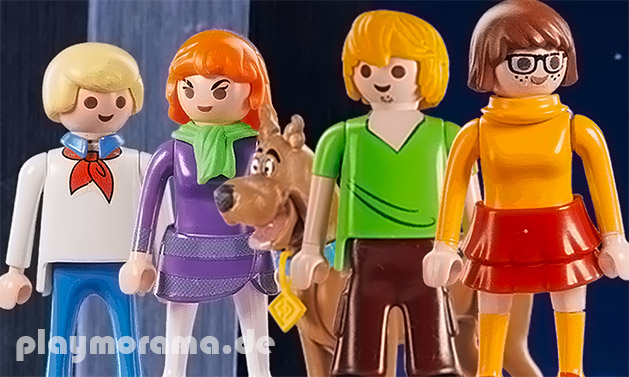 Playmobil Interpretation von Fred, Daphne, Scooby-Doo, „Shaggy“, Velma