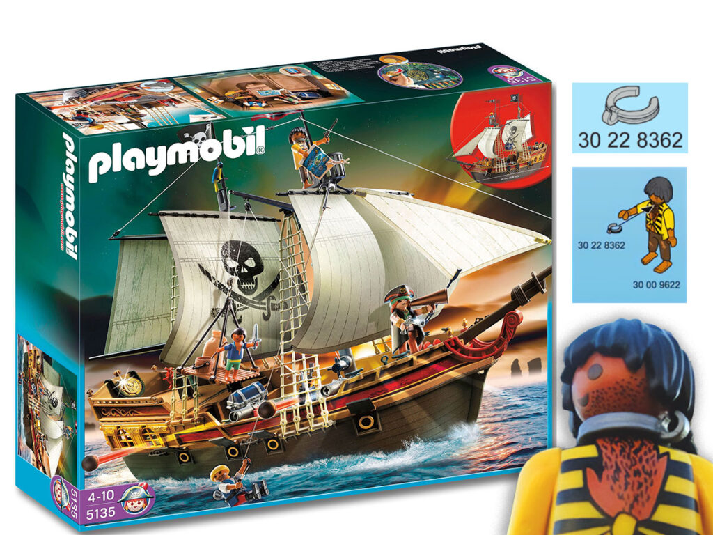 Pirat mit einem Sklavenkragen - Playmobil Piraten Schiff 5135