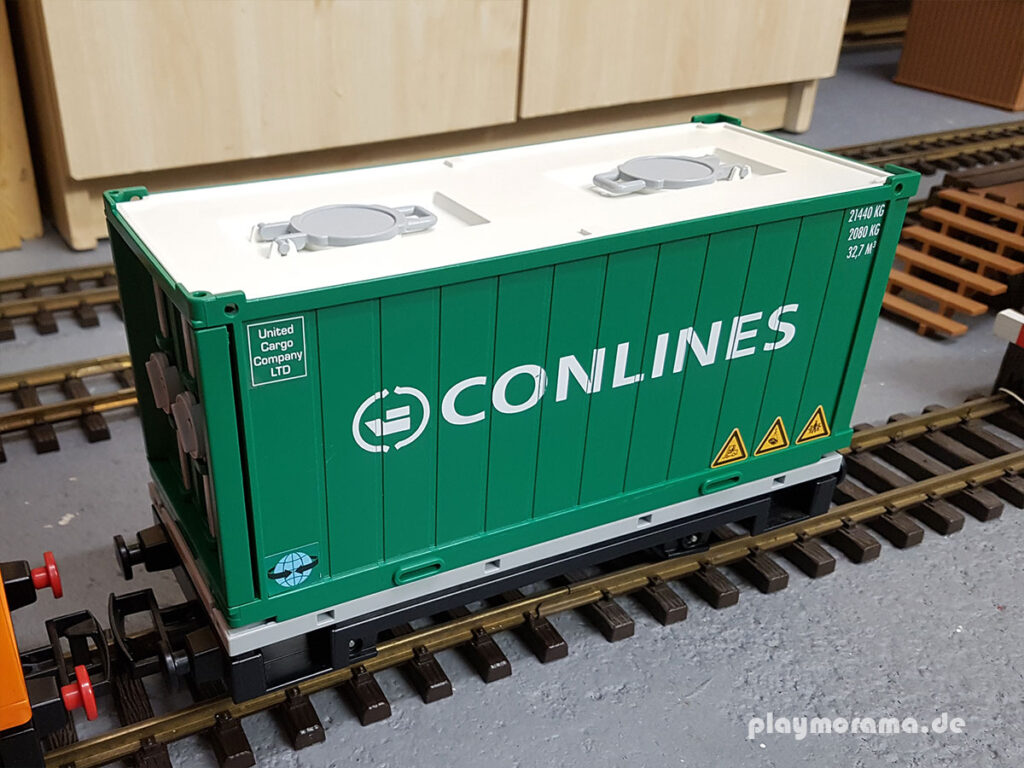 Grüner Containerwaggon aus Set 4085 Conlines