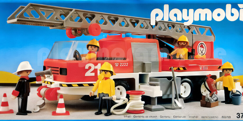 Playmobil Feuerwehr-Leiterfahrzeug 3581 in Professor Mobilux "Der