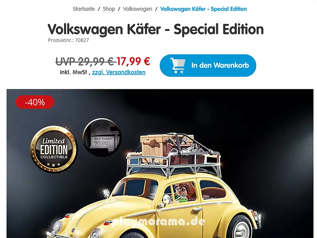 Playmobil Käfer 70827 für 17,99€