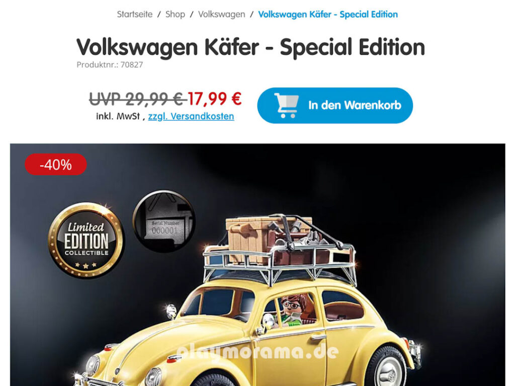 VW Käfer Special Edition stark rabattiert.