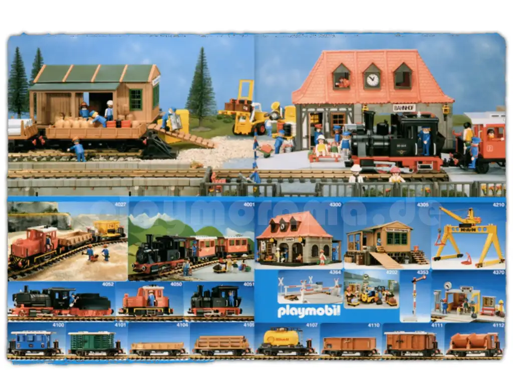 Playmobil Katalog mit Übersicht aller Artikel um die Eisenbahn.