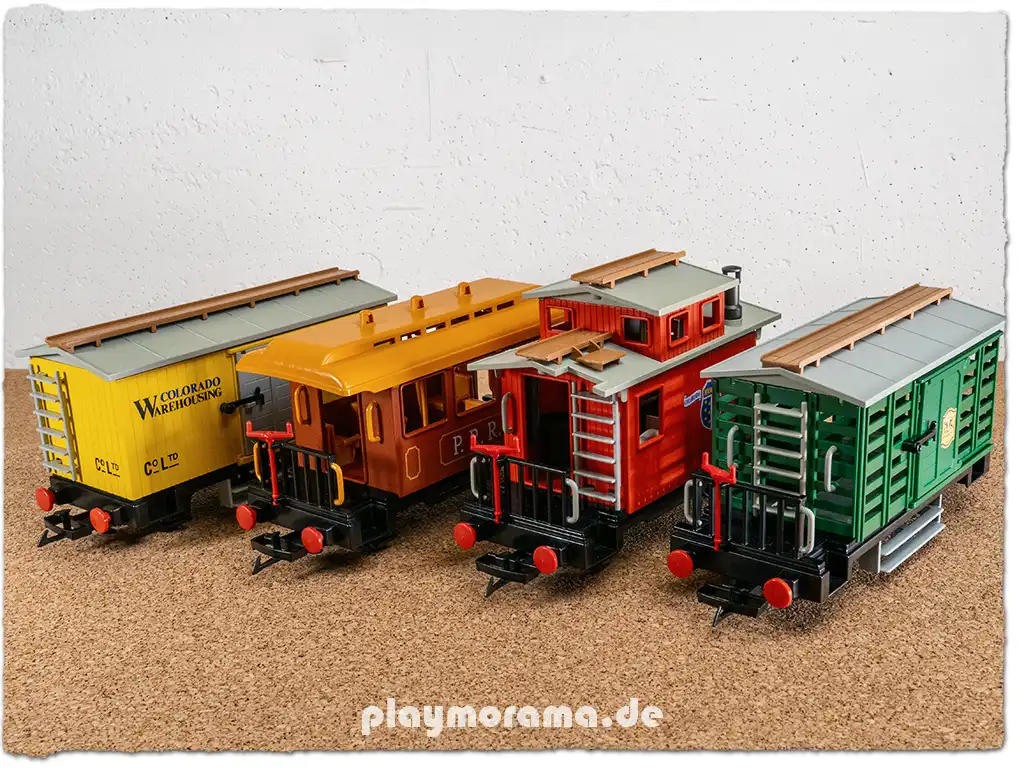 Vier Playmobil Western Waggons waren als Einzelartikel separat erhältlich.