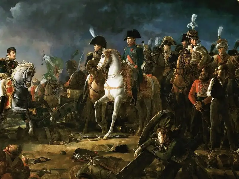 Ausschnitt Gemälde von Francois Gerard: Napoleon in der Schlacht von Austerlitz