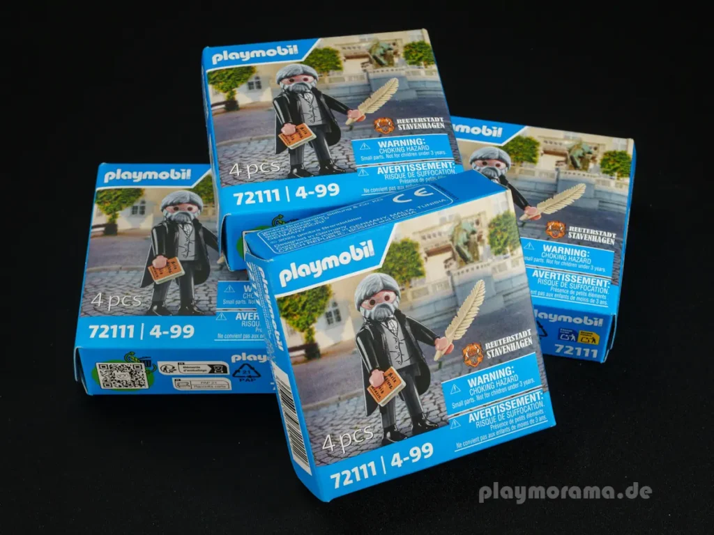 Vier Packungen der Playmobil Fritz Reuter 72111 Sonderfigur