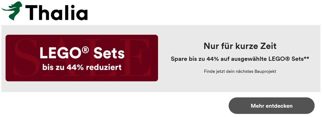 Spare bis zu 44% auf ausgewählte LEGO® Sets